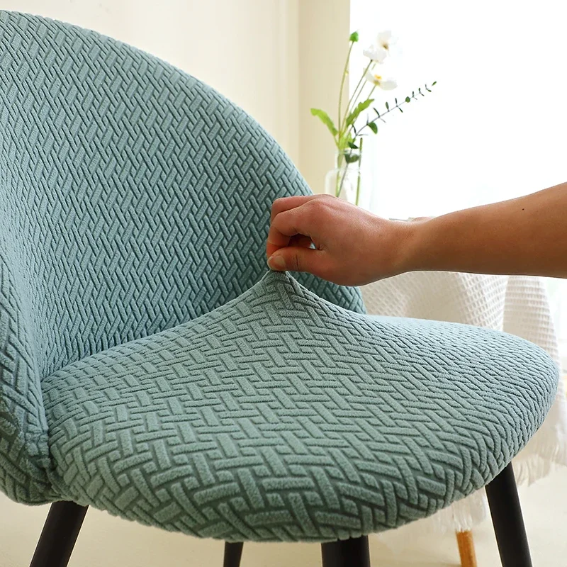 1/2 Stück Jacquard-Stuhlhussen für Esszimmer, Entenschnabel-Stuhlbezug, niedrige Rückenlehne, gebogener Sitz, Schonbezug, schmutzabweisend, für Zuhause, Bankett, Hochzeit – Detail 8