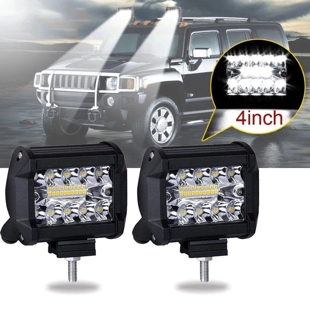 1/2pcs 4LED Combo Work Lights Bar Spotlight Off-road Driving Spot Flood Fog Lamp for Truck Boat SUV 12V 24V Headlight for ATV