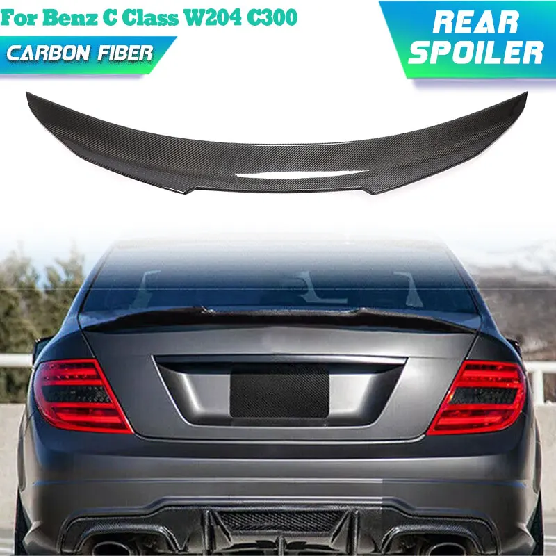 

Carbon Fiber Car Rear Trunk Spoiler Wings for Mercedes Benz C Class W204 C300 Sedan 4-Door 2007-2014 Rear Spoiler Boot Wing Lip