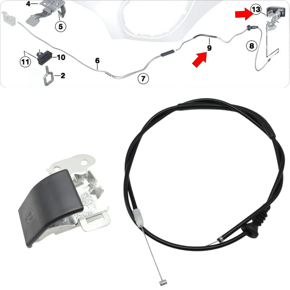 Rear Bonnet Hood Lid Lock  Lever Latch Release Handle Cable For MINI Countryman R60 2009-2016 PACEMAN R61 2011-2015