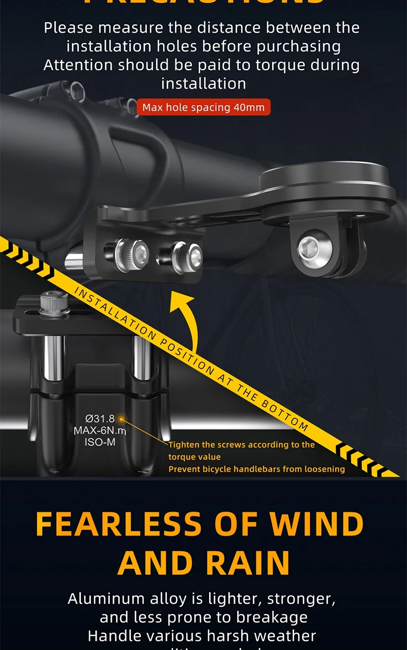 CYCLAMI Extended Out-Front Mount Fahrradlenkerhalterung für NiteRider Adapter Sport Action Kamera Garmin XOSS G+ IGSPORT RAVEMEN – Detail 4
