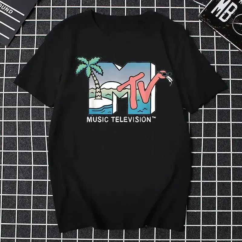 MTV Music Television Printed T-shirt Women's Hip Hop Fashion Fun Clothing Unisex Women's Summer Fashion Personality