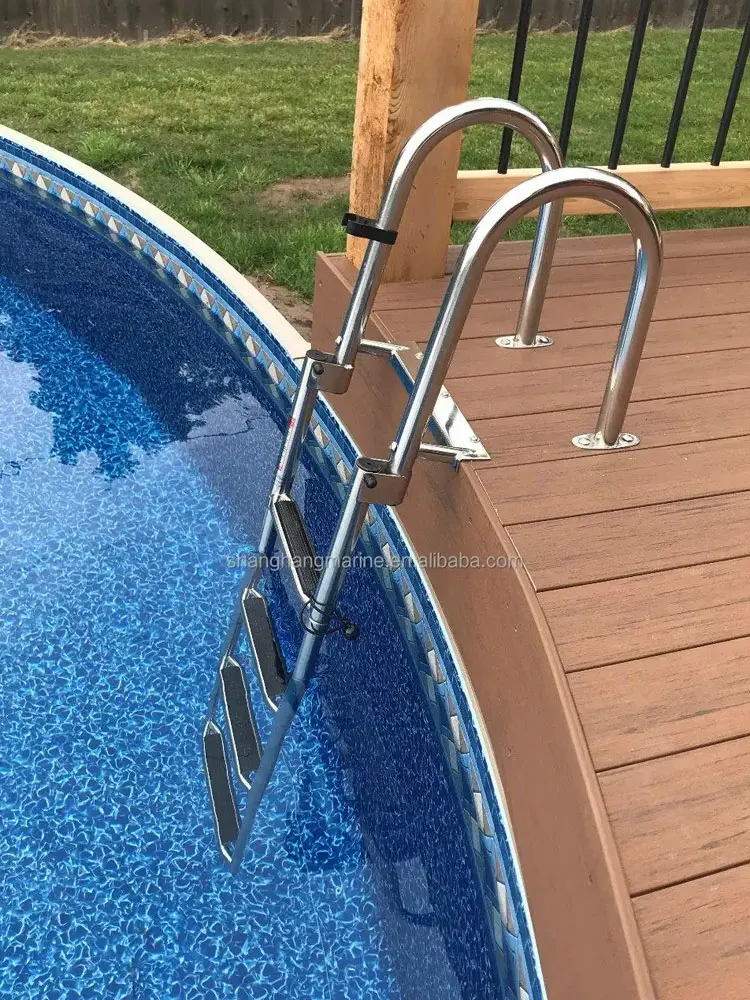Factory Direct Sales Marine Hardware Telescopic Ladder Stainless Steel Foldable 4 Steps Folding Ladderfor Boat