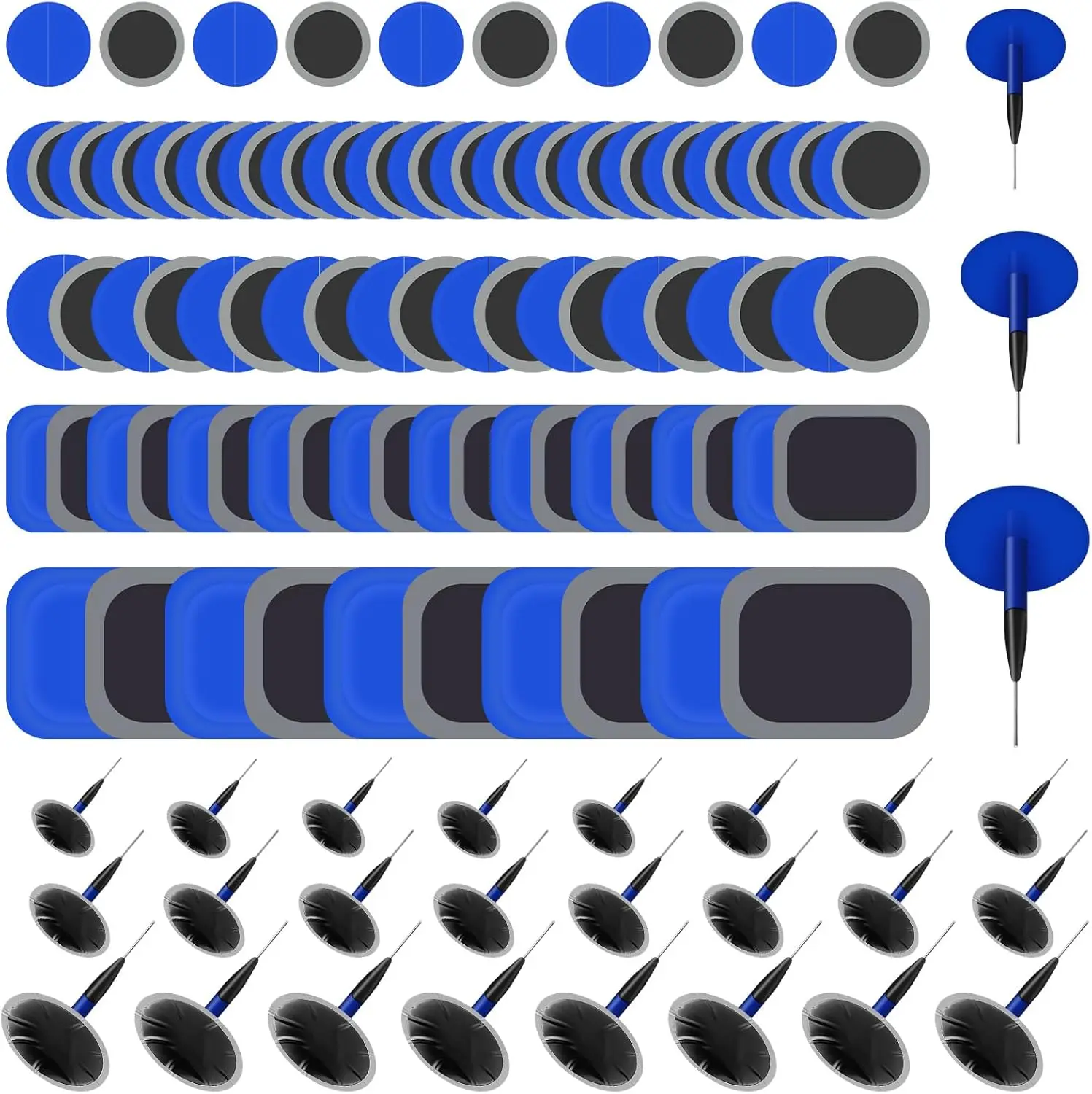 

74 Pcs Heavy Duty Tire Patches Kit for Car Truck Motorcycle Repair 32mm-85x120mm