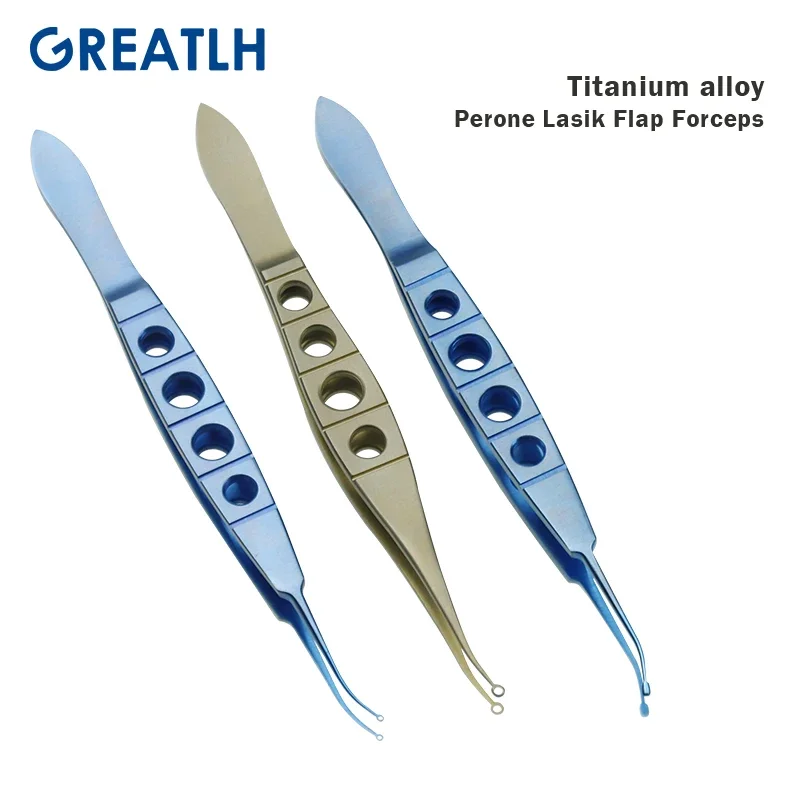 1pcs Titanium Autoclavable Perone LASIK Forceps with Hole Eye Plastic Surgery Forceps Small Animal Surgical Instruments