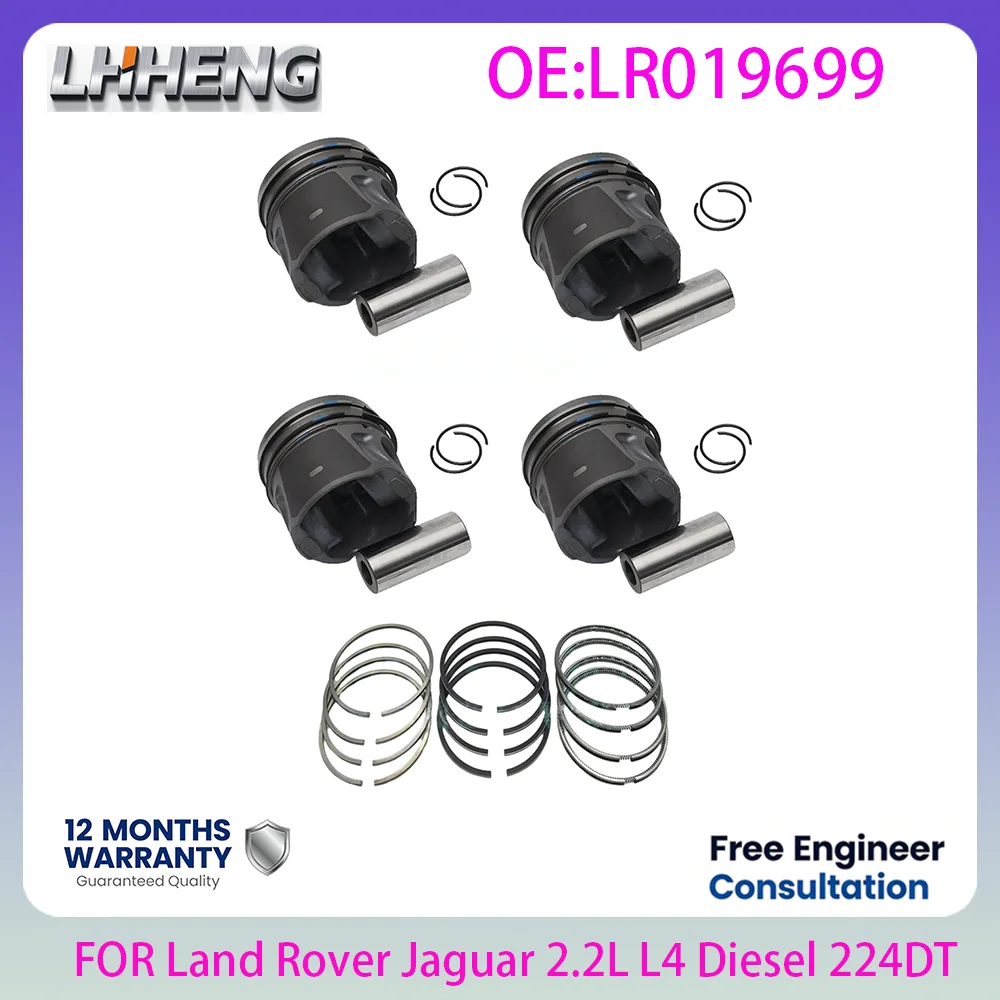 Piston With Ring Set For Land Rover Jaguar 2.2L 2.2 L T L4 Diesel 224DT 2006-2016 LR029446 Freelander2 Evoque Discovery Sport XF