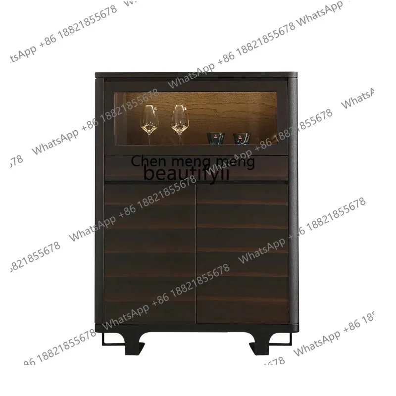 

SS new style ss7486 Italian minimalist living room side cabinet, dining room solid wood glass wine cabinet against the wallss 74