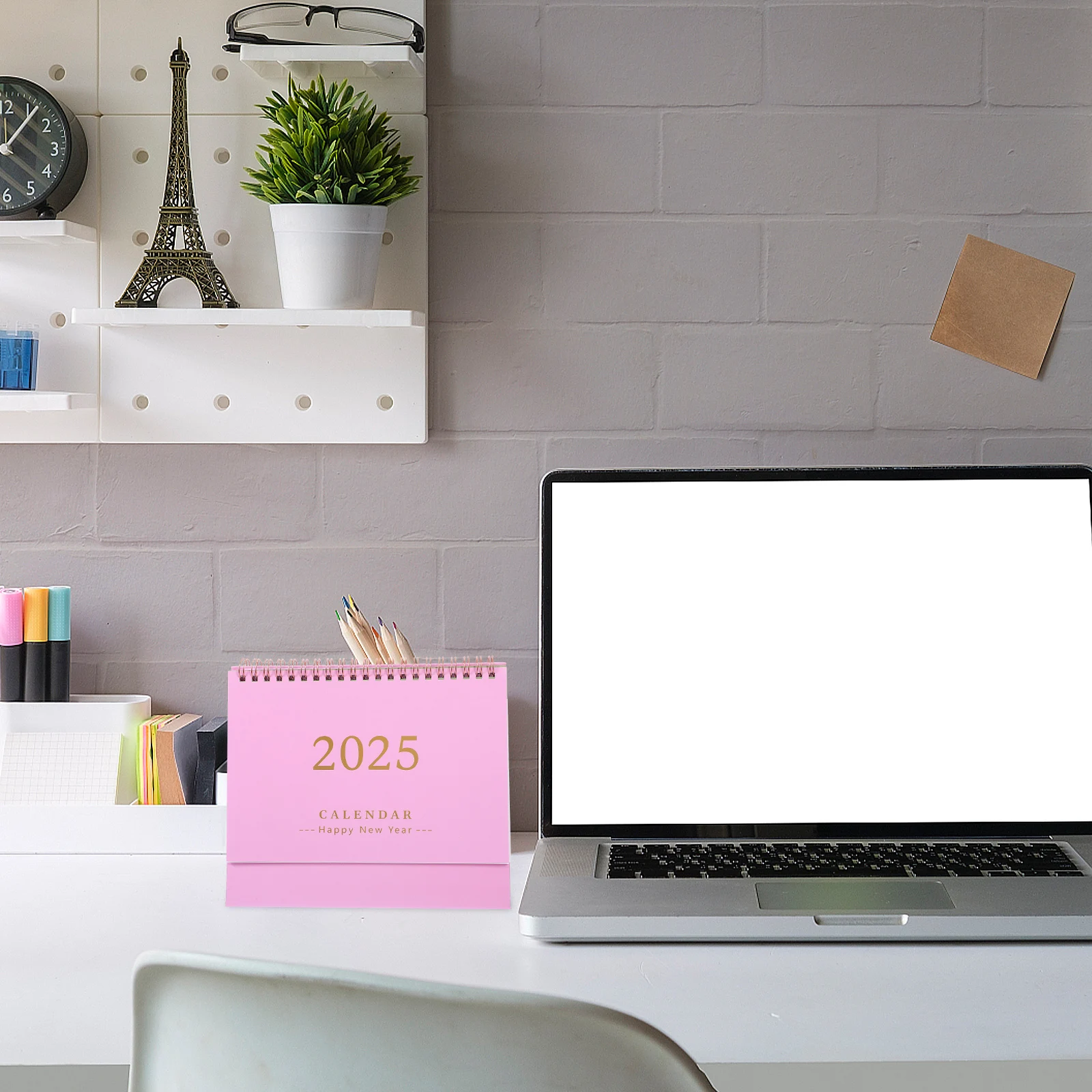 

Chic 2025 Stand- , Compact Desk Planner for Daily Reminders, Decorative Desk Calendar for Office, Home, and Education