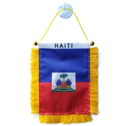 Bandera Nacional colgante para ventana de Haiti, 4X6 pulgadas