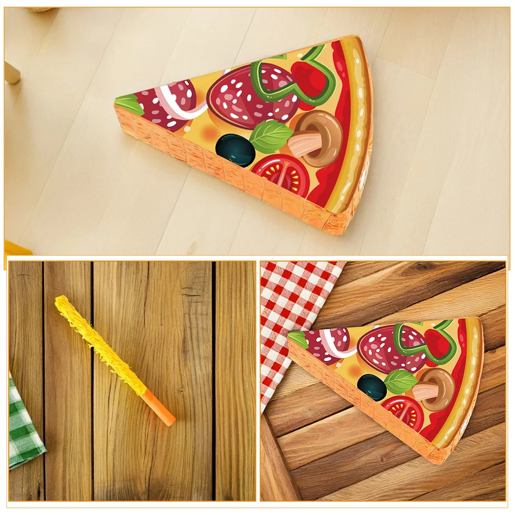 مجموعة واحدة من بيتزا بيناتا لحفلات أعياد الميلاد مع عصا معصوب العينين لعبة قصاصات قابلة للتعبئة ثلاثية الأبعاد لتزيين الطعام تحت عنوان Cinco De