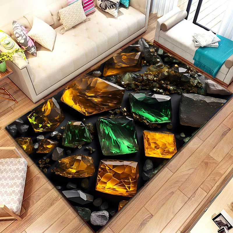 Stone printed living room carpet Cobblestone carpet home accessories play mats Living room carpet  bedroom decoration  tapis