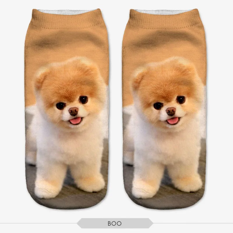 Nowy 3D Printi kobiety Unisex śliczne skarpetki krótkie w wielu kolorach na co dzień zabawny pies chomik małpa sowa Sokken