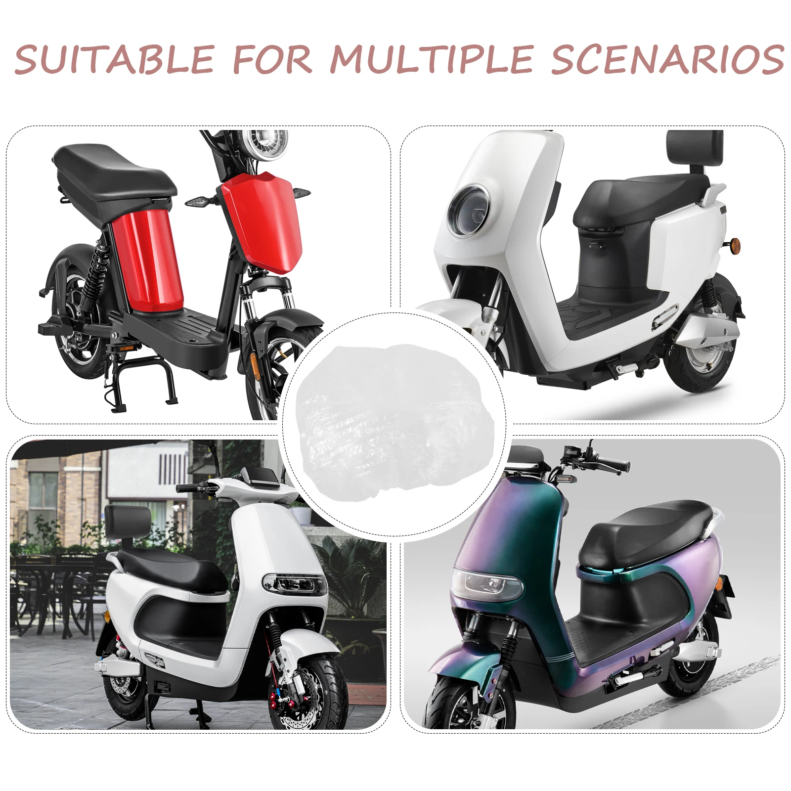 

100 Pcs Widen Rainproof Cushion Cover Elderly Mobility Scooter Gear Plastic Motorbike Seat