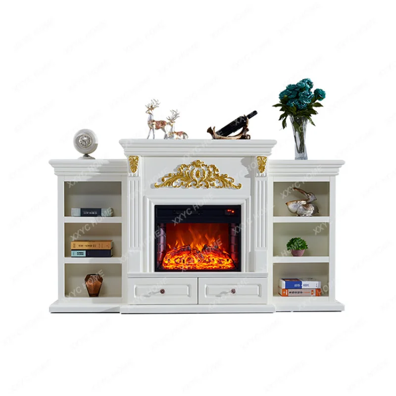 

2 M Fireplace Cabinet Sideboard Cabinet Partition Background Wall Fireplace Rack Hallway Table TV Cabinet Simulation Electronic