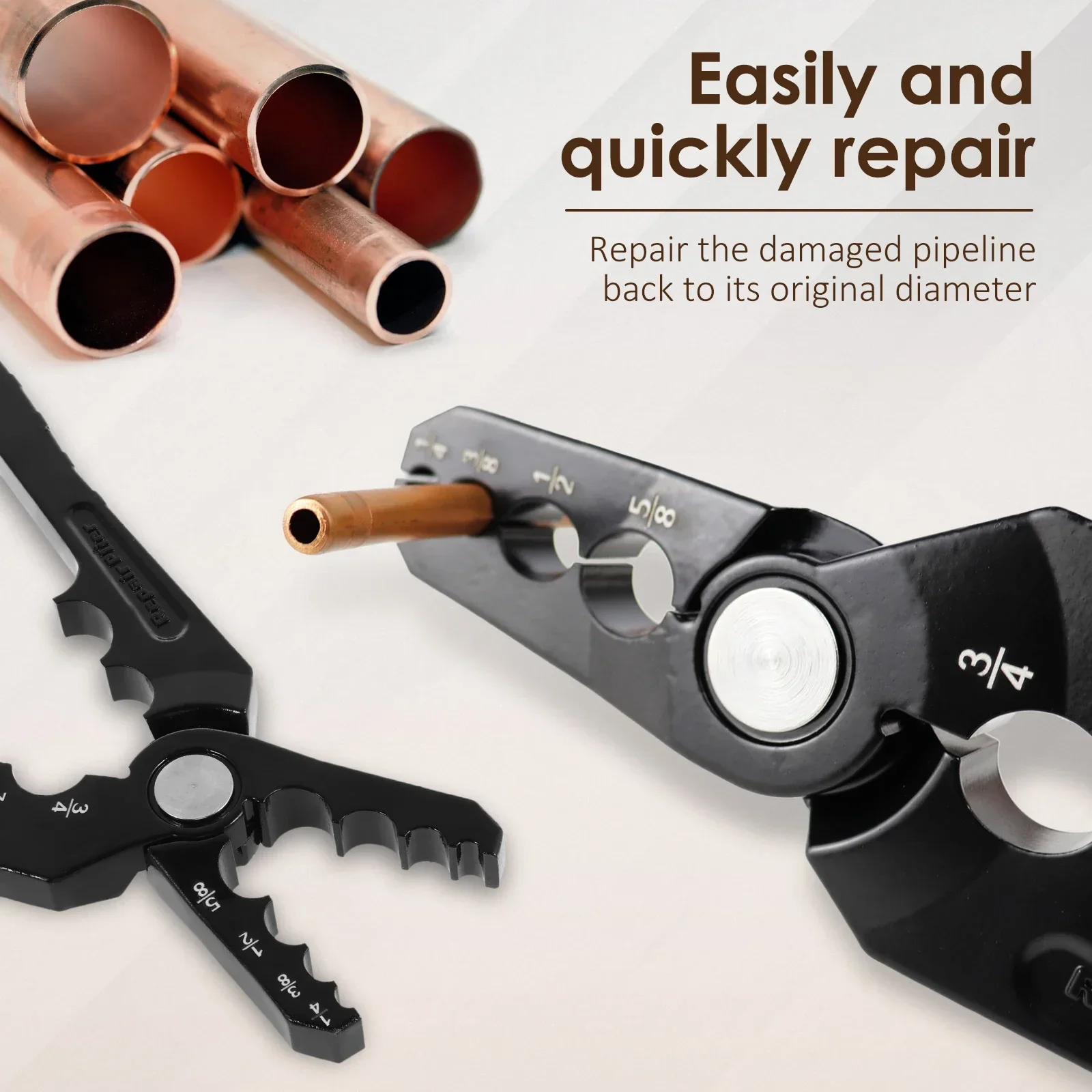Copper Tube Rounder Repair Pliers Metal Pipe Rounding Plier with 6 Hole Design Multifunctional Flat Tube Repair Plier Tools