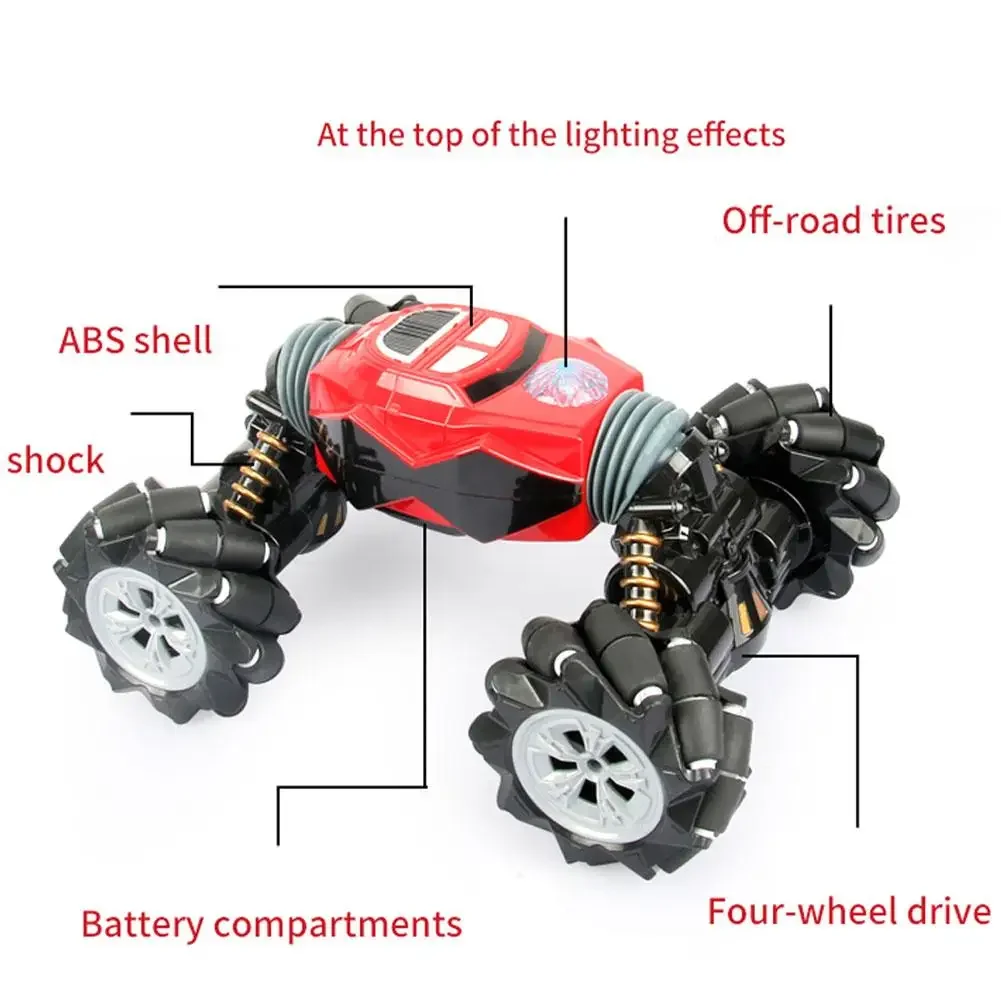 1:14 carro de controle remoto 2.4ghz gesto detecção deriva dublê torção fora de estrada brinquedo do veículo com luz de controle de relógio música