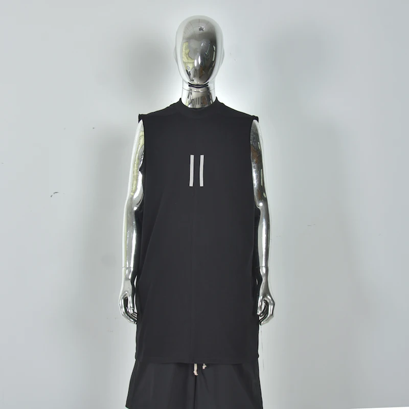 

Ретро-футболка-безрукавка из чистого хлопка для мужчин, в стиле High Street, в американском молодежном стиле, летний топ для подростков