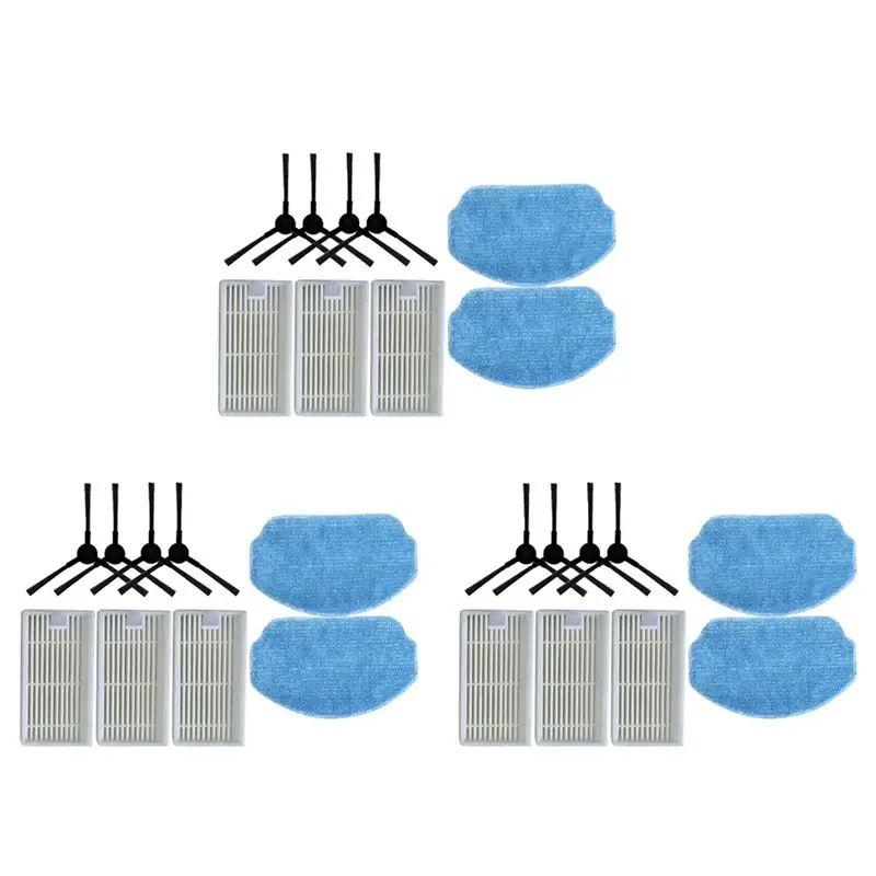 A84X-3 Set Replacement Parts For Midea VCR04W Robot Vacuum Cleaner Accessories Washable Side Brush Hepa Filter Mop Cloth