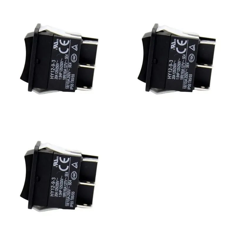 PHILE-3X Rocker Switch, HY12-9-3 6Pins Industrial Electric Rocker Switch 125V/250V Pushbutton