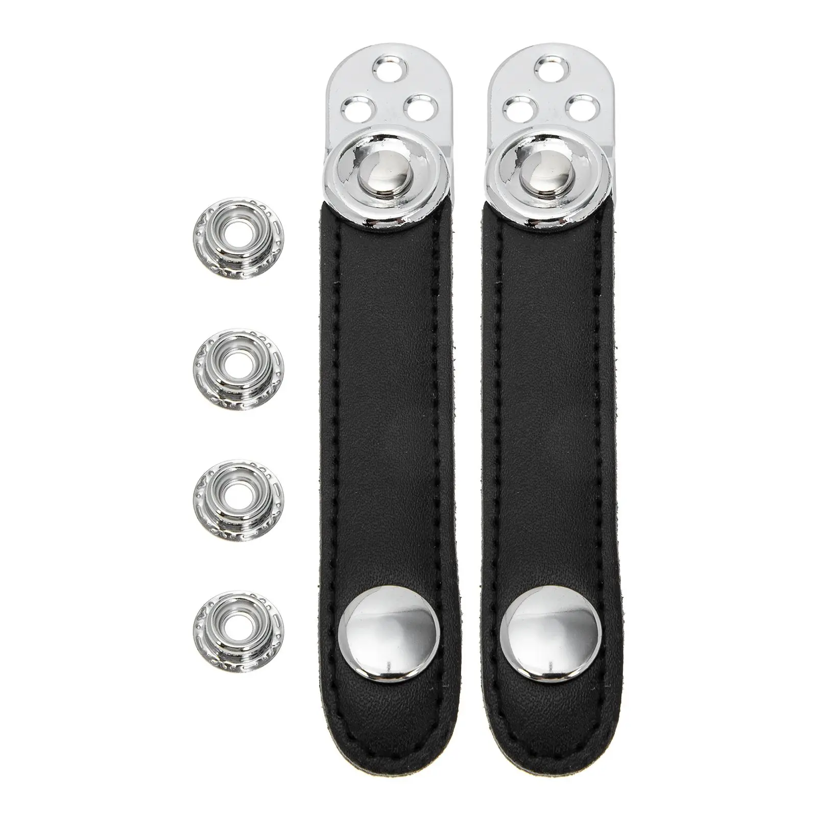 

Metal Buckle Straps for Accordion 4 Fasteners Durable Cowhide Bellows Belt Black Child Size Double Layer Musical Instrument