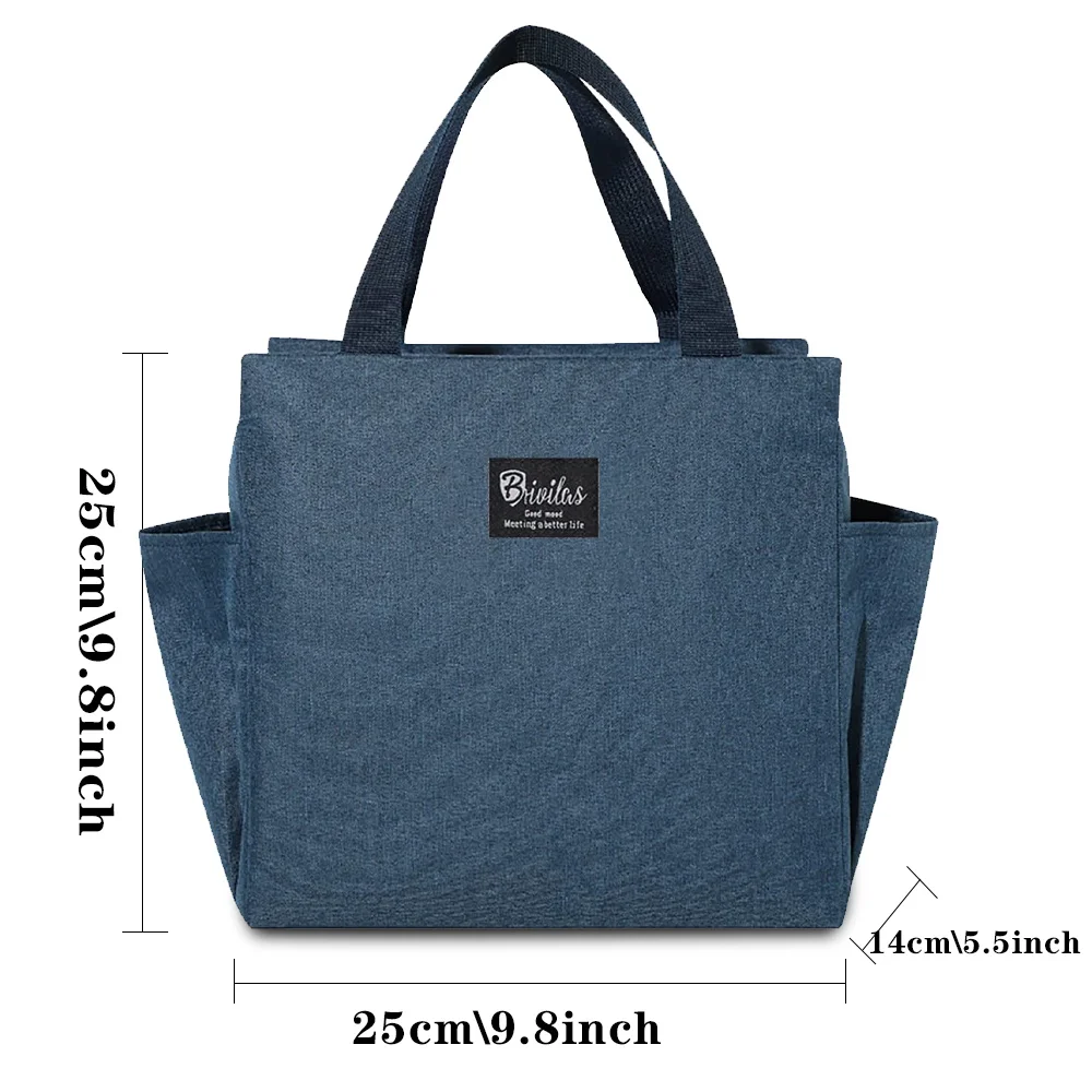 Child Insulated Lunch Bag Portable Cooler Tote Thermal Bags Canvas Food Picnic Lunchbox for Work Handbag Phrase Prints Organizer