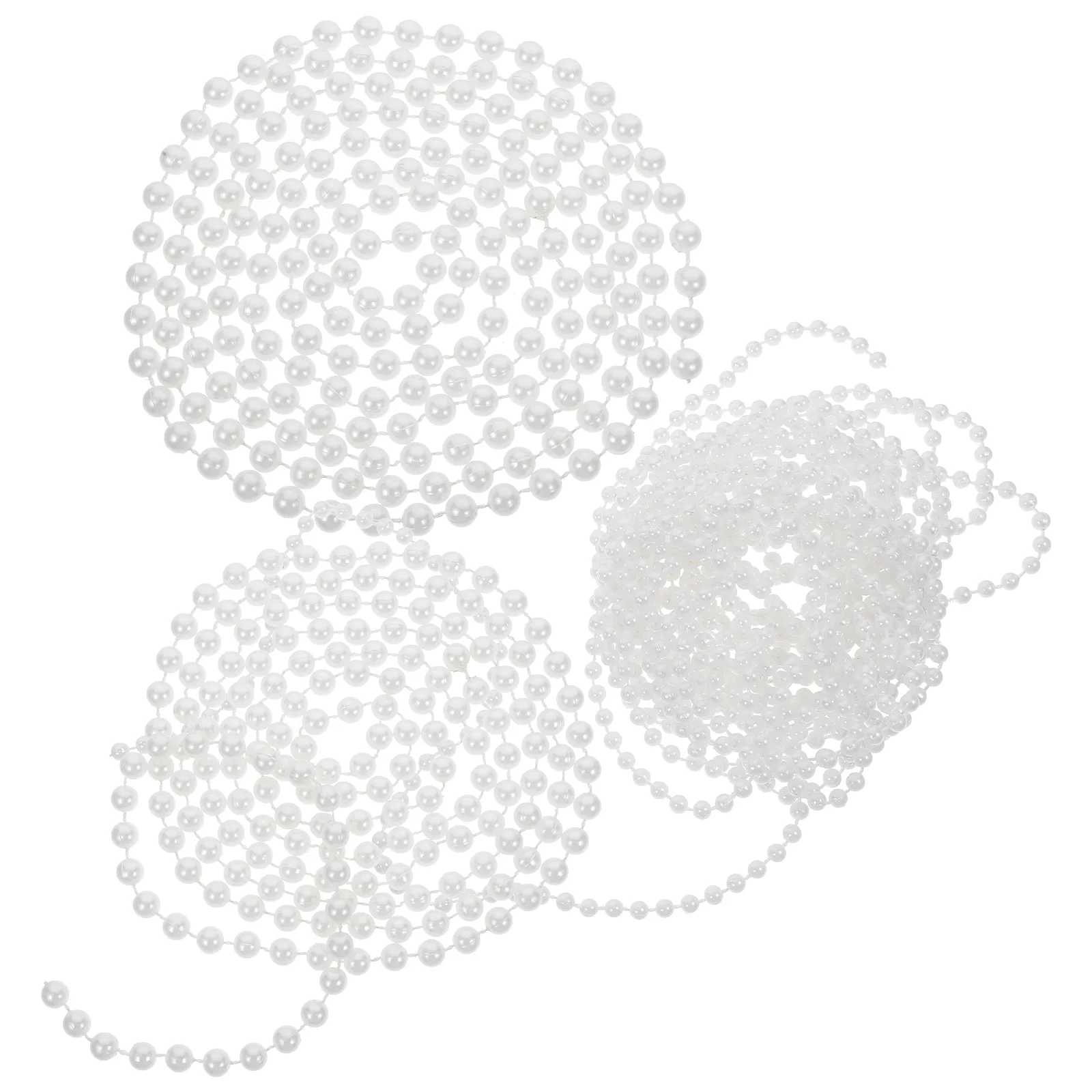 

3pcs Chain Hair Accessories 4mm Pearls String Beads Decoration Round Imitation Pearls Connected Beads DIY Wedding Craft