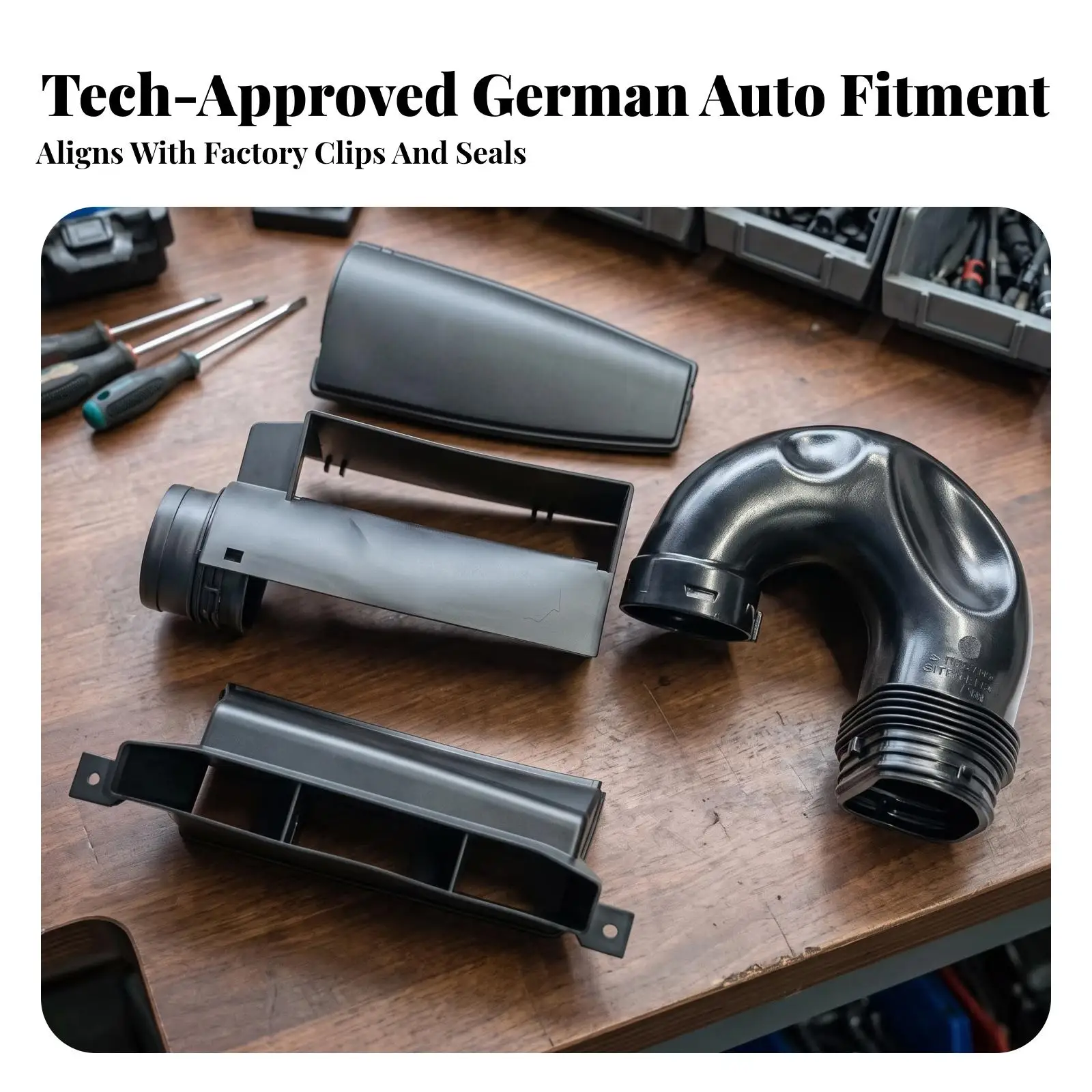 Car Air Intake Duct Kit 4 Piece for VW B8 Variant Compatible Engine Intake Pipe Set Molded Replacement Garage Maintenance Part