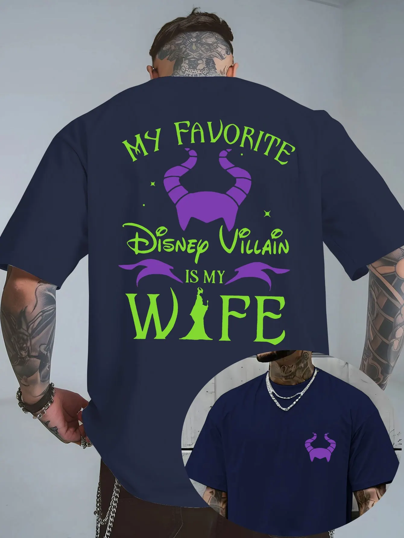 الرجال "شريلي ديزني المفضل هو زوجتي" مطبوعة على الوجهين مطبوعة بأكمام قصيرة كاجوال #1