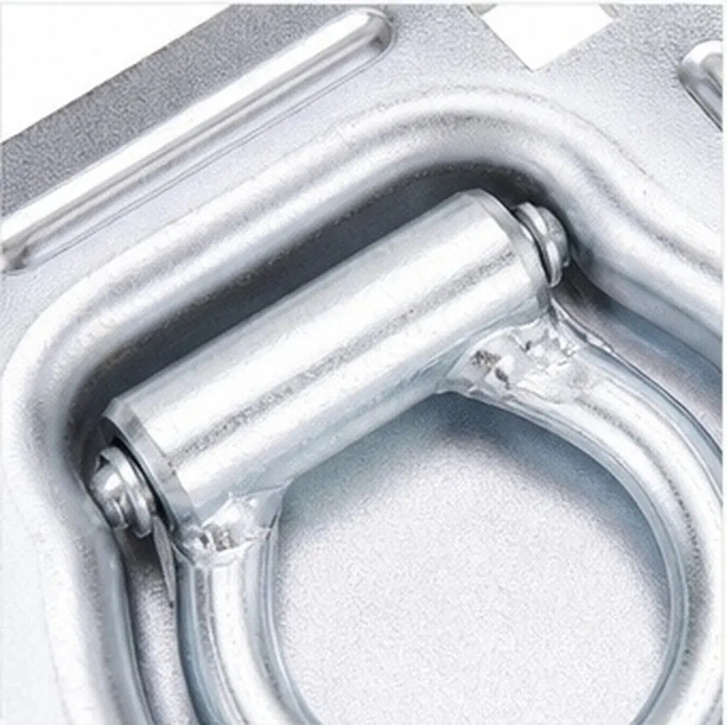 Heavy Duty Spring-Loaded Pull Ring Rope Hook for Van Trailer Truck Cargo Tie Down Anchors D-Ring Surface Mount Floor Anchor