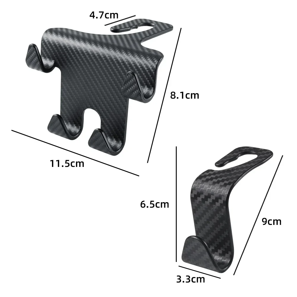 Universal Car Seat Headrest Hook Storage Hanger Carbon Fiber Auto Vehicle Back Seat Organizer Holder Car Interior Accessories