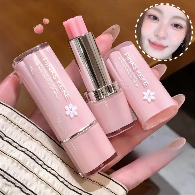 Temperature Change Lipstick Flower Shape Moisturizing Hydrating Lip Blam Long Lasting Tint Reduce Lip Wrinkles Lip Care Makeup