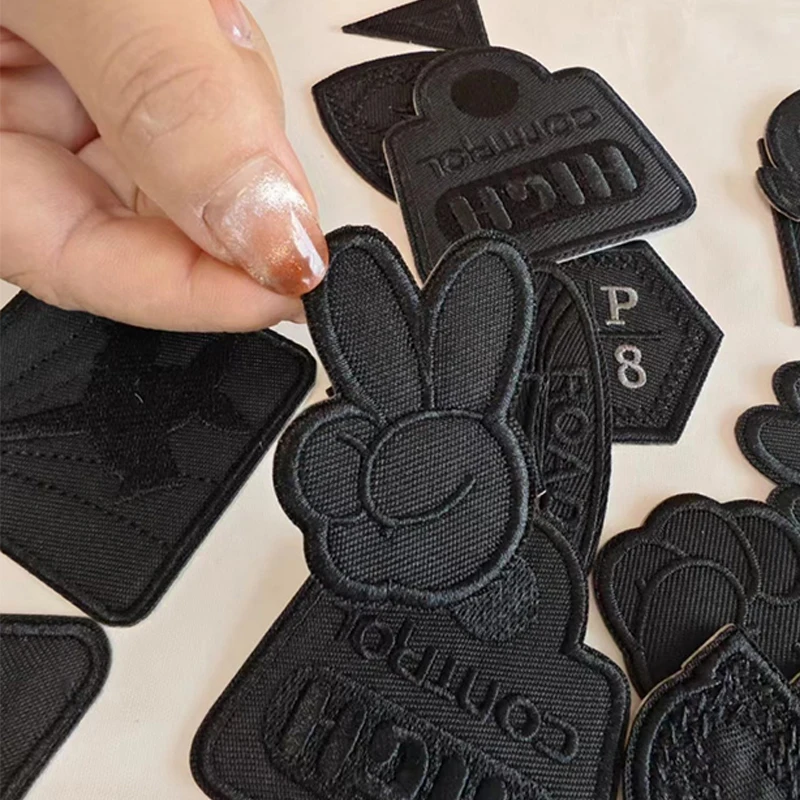 Daunenjacken-Patches, selbstklebend, nicht nähen, schwarze Stoffflicken, Lochreparatur, Rucksack, nahtlose Stickerei, Stoffflicken, Reparatur