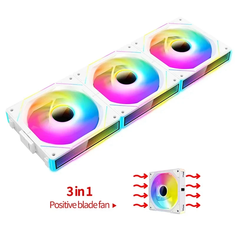 Smart-TEUCER JM-1 PC Case Cooling Fan ARGB Mirror Cycle Light Effect 800-2000RPM PWM Water Cooling 120Mm Cooler Fan