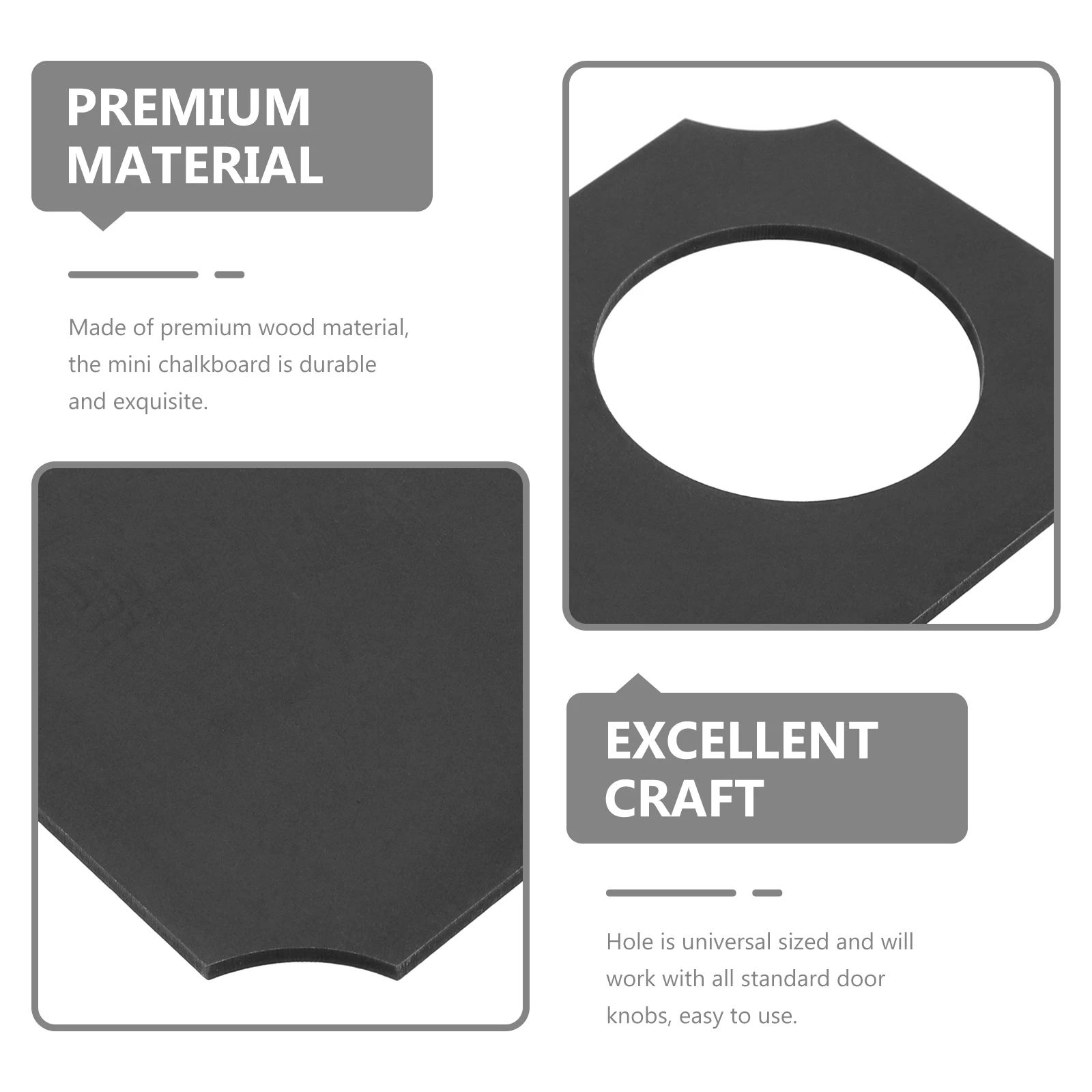 

6pcs Wooden Blackboard Signs Chalkboard Door Hanger Tags Premium Wood Universal Hole For Home Office Hotel Use Writable
