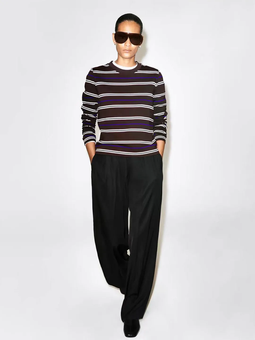 C Women's Casual round Neck Long Sleeve T-Shirt Commute Pure Cotton Striped Top Autumn New Arrival Ladies Fashion Spring Summer