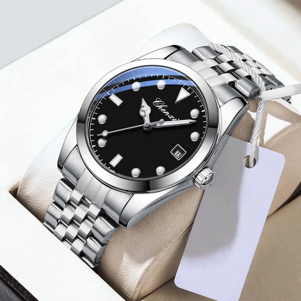 

CHENXI модные новые мужские кварцевые часы светящиеся водонепроницаемые мужские наручные часы с функцией даты подарок для мужчин