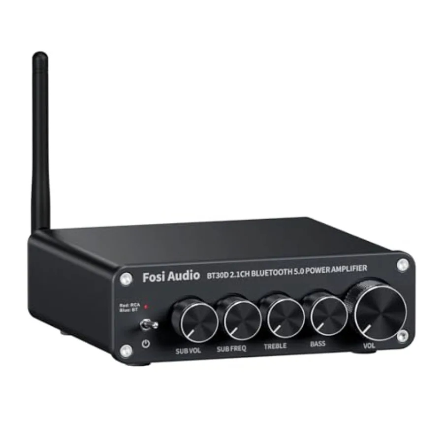 

BT30D Bluetooth 5.0 Стереофонический аудиоприемник-усилитель 2.1-канальный мини Hi-Fi усилитель класса D, 50 Вт x2 + 100 Вт для дома