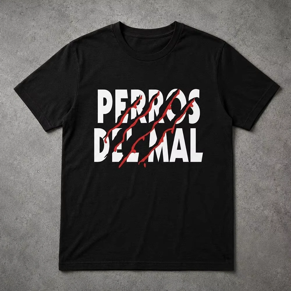 2026 Summer Pentagón Jr. Los Perros del Mal Printed T-shirt 100%Cotton Men's Women's Popular Fashion Oversized Casual Y2k Tshirt