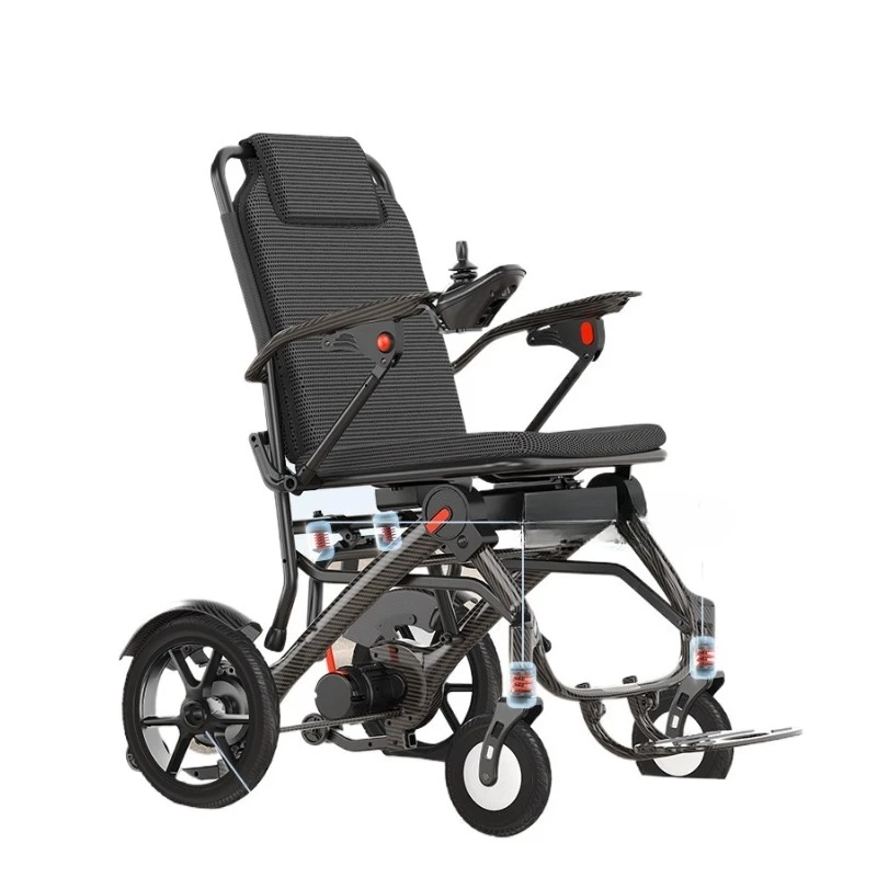 

Carbon fiber electric wheelchair for the elderly intelligent fully automatic folding lightweight small simple scooter