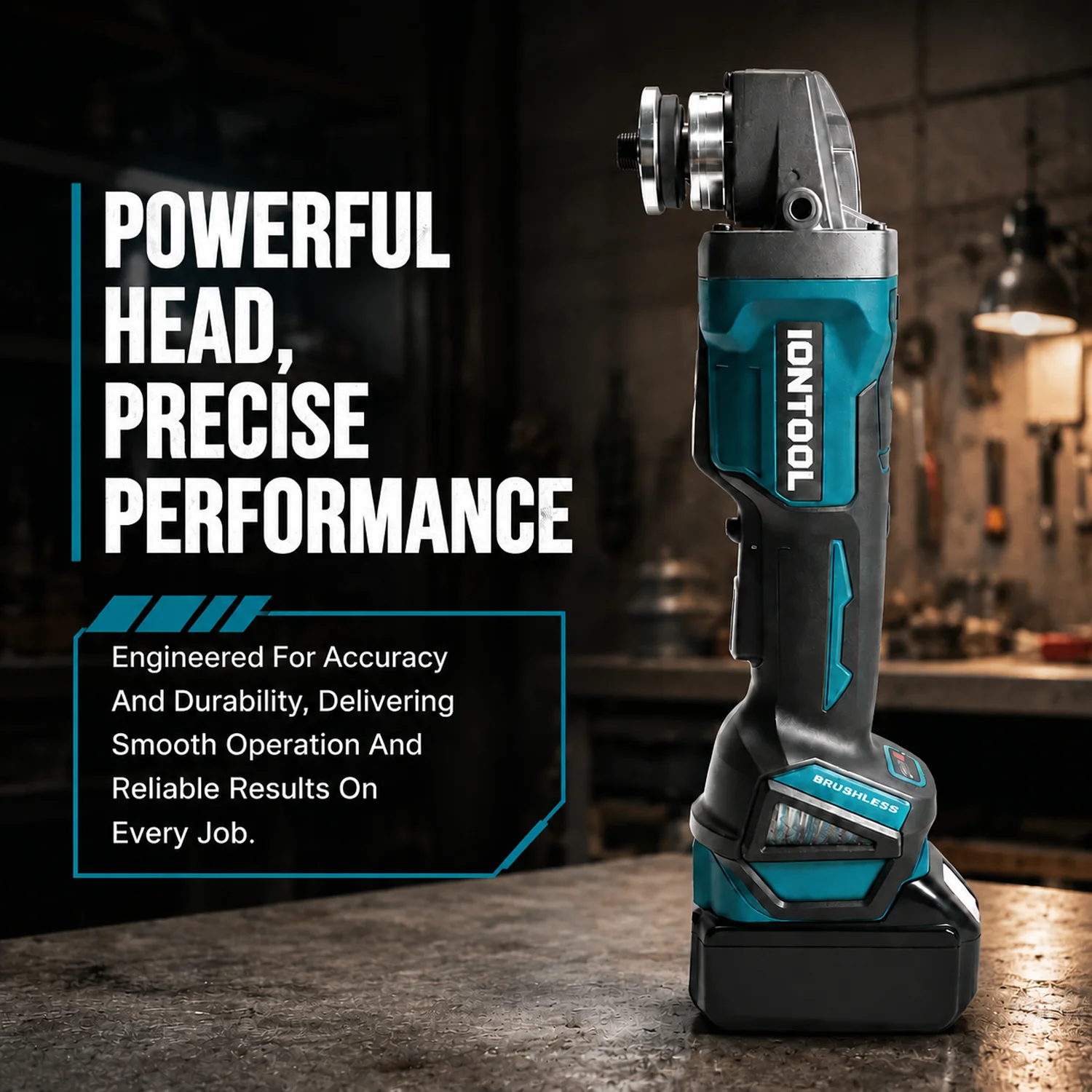 IONTOOL Angle Grinder 850W 125mm Reliable Durable Ergonomic Front Handle For 18V Battery Home Garage Grinding Tool