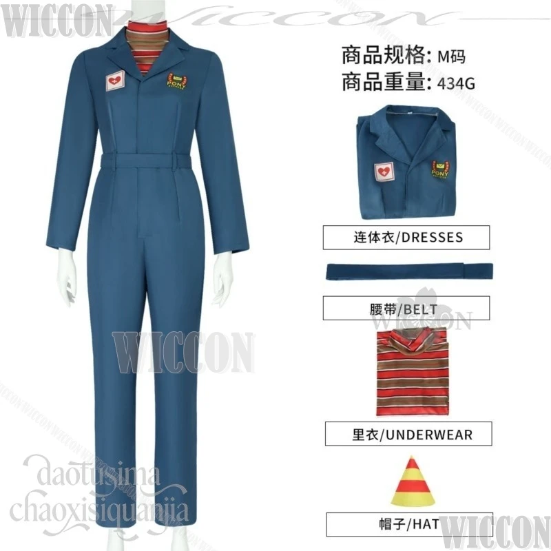Horror Game Mouthwashing Cosplay Anya Punk Crew Uniform Jumpsuit Belt Hat Wig Halloween Christmas Party Festival Fancy Comic Con view 6