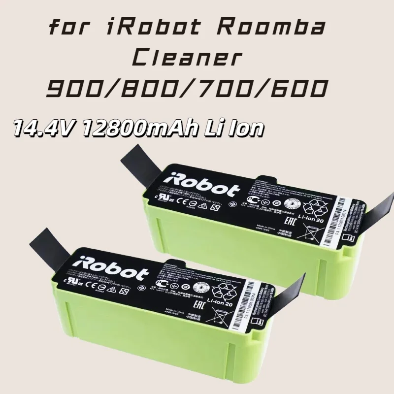 

14.4V 12800mAh Li Ion Replacement Battery for IRobot Roomba Cleaner 900/800/700/600 Series (960/980/981/965),High-Capacity Power