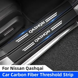 1/4/5Pcs Carbon Fiber Car Door Sill Sticker Auto Door Threshold Protector Strip For Nissan Qashqai J10 J11 J12 2011 Accessories