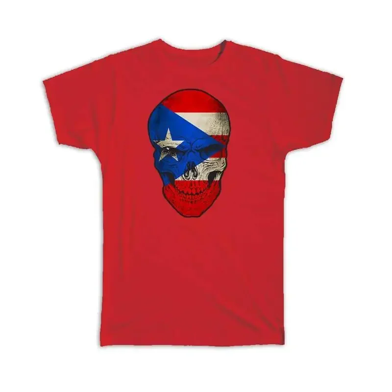 Puerto Rico Flag Skull Rican Boricua National Colors T shirt