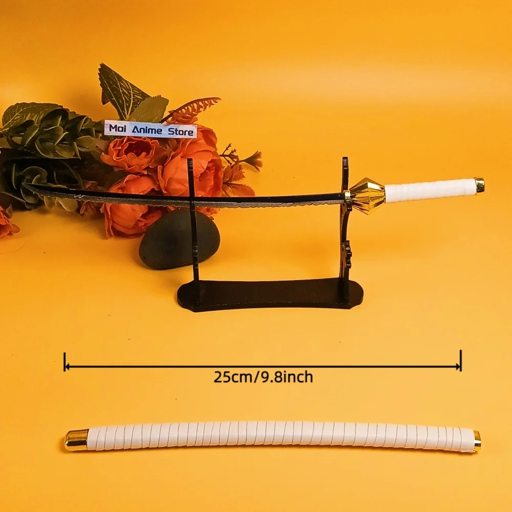 10-calowa Katana z Anime Bleach, Katana w Naturalnej Wielkości, Samurajski Miecz, Szabla Aizen, Metalowy Nóż Kenpachi, Nieostrzona Imitacja Miecza, Zabawka, Prezent