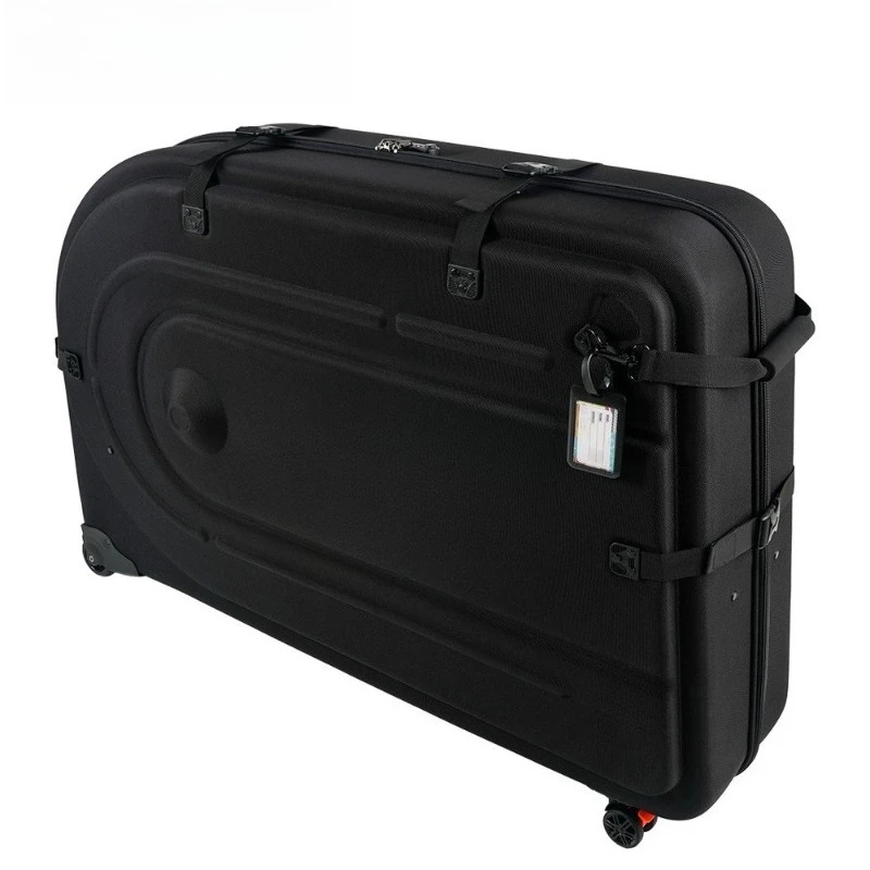 Handlebar loading case EVA hard shell bicycle case, travel bag check case with pulley