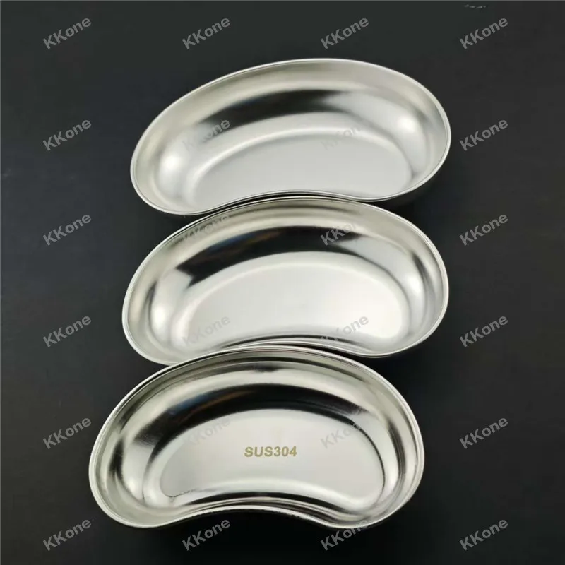 5Pcs 304 Stainless Steel Kidney - Shaped Surgical Tray S/M/L Sterilized Bending Disc Medical Dental Tool