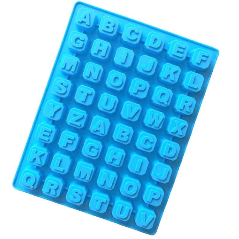 Wholesale 48-Cavity English Letter Silicone Chocolate Mold, Ice Cube Mould, High-Temperature Resistant Wax Seal Molds 630