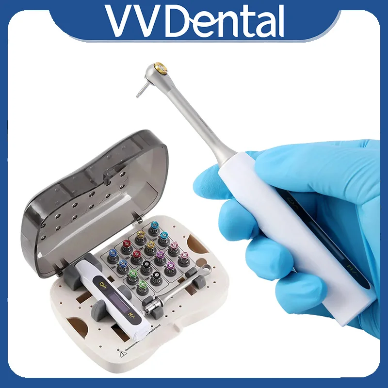 VVDental Electric Universal Implant Torque Wrench 10-40Ncm Torque Driver with 16Pcs Implant Screwdriver Repair Tools Kit