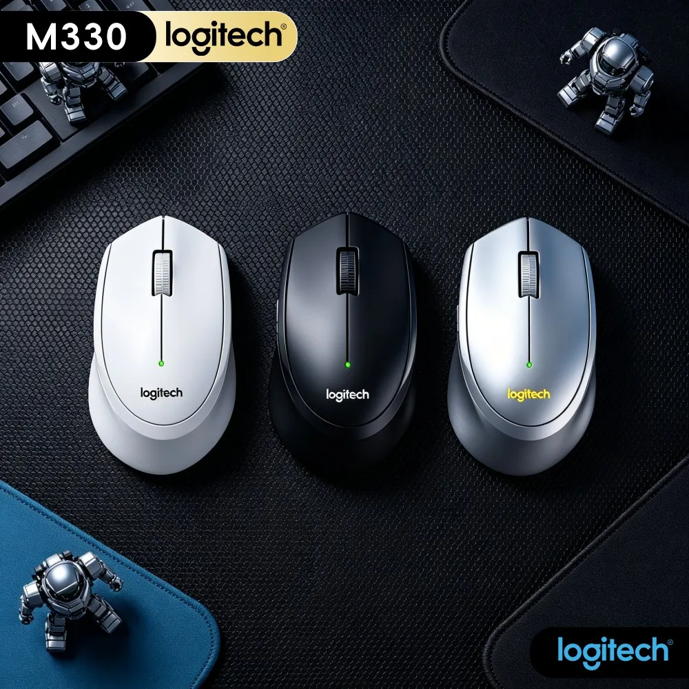 Logitech M330 Silent Wireless Mouse High Durability Button Structure Reliable 2.4G Signal For Desktop Notebook Work Usage
